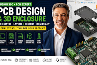 fusion 360 pcb design 3d enclosure circuit schematic layout and gerber files