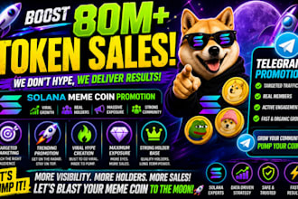 boost token sales, meme coin promotion, solana meme coin telegram promotion