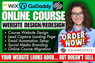 build wordpress lms website or wix squarespace coaching funnel wix online course