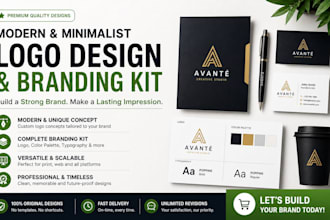 do modern, minimalist logo design and branding kit