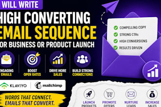write high converting email sequence for business or product launch