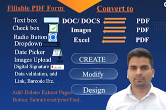 create fillable PDF forms or convert to PDF