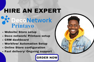 setup deconetwork, printavo print shop software, storefront and workflow automat
