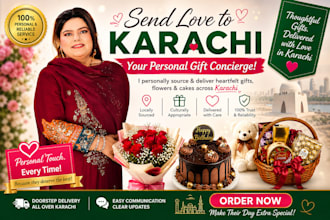 deliver birthday gift, cake, flower bouquet to your loved one from karachi