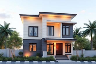 3d render architectural exterior design, commercial , house