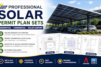 custom solar design and permit plans for residential and commercial installation