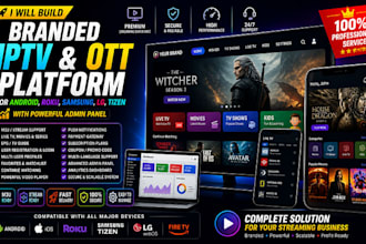 branded iptv player, ott pltform for android, roku, samsung lg, tizen with panel
