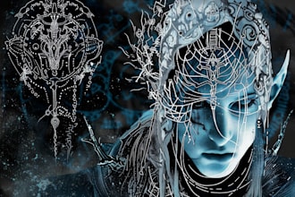 draw custom cyber sigilism and neotribal for you