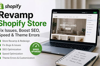 optimize shopify store, fix bug issues, boost SEO speed theme errors fixing