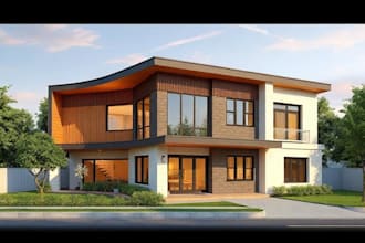 design exterior render 3d architecture rendering of house, warehouse, commercial