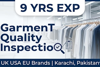 do garment quality inspection in  pakistan before shipment