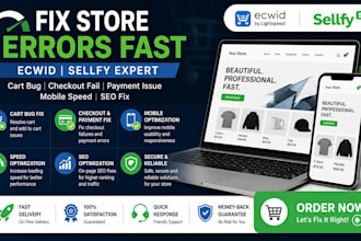 ecwid sellfy cart bug checkout fail payment issue mobile mobile speed seo fix