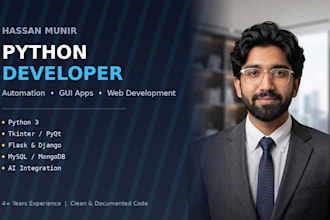 develop python scripts, automation, gui apps and web applications