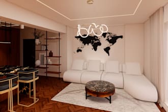 design your interior space in a modern and functional style