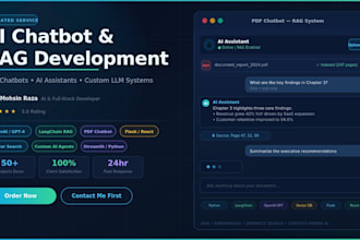 develop ai chatbot, PDF chatbot and rag system using openai and langchain