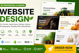 design websites for agriculture garden honey photography shopify wix  wordpress