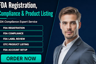 handle fda registration, fda compliance, product listing and label compliance