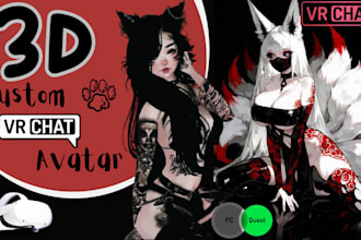 create or edit your vrchat avatar, custom furry avatar optimized for PC quest