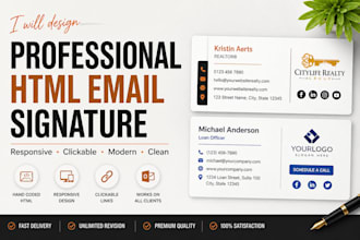 design modern HTML email signature email footer email banner letterhead