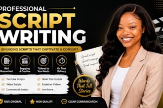 write professional video scripts youtube scripts and ad copy