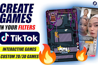 create professional tiktok game and interactive ar filters
