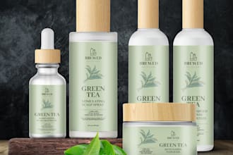 design beauty cosmetic, skincare label and packaging design for your business