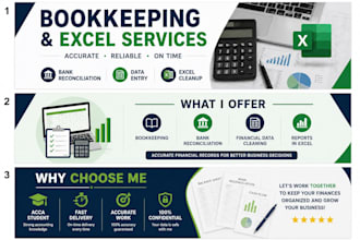 do book keeping bank reconciliation and other excel works