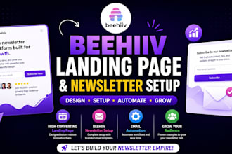 design beehiiv landing page beehiiv newsletter and beehiiv website setup