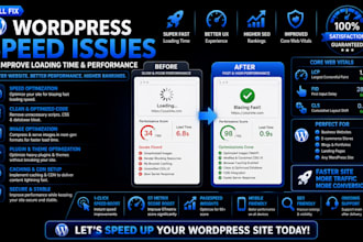 fix slow wordpress improve wordpress page speed, increase wordpress performance