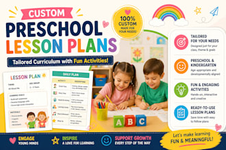 create custom preschool kindergarten lesson plan curriculum with fun activity