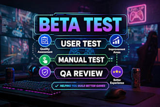 user test beta test manual test saas website app game and provide feedback