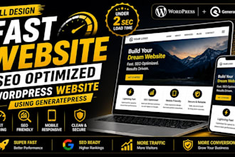 design a fast SEO optimized wordpress website using generatepress