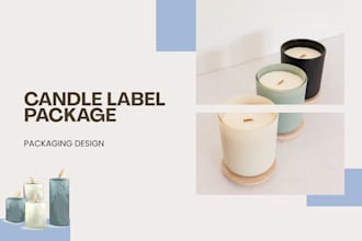 design candle label, cosmetic packaging, perfume label and full brand identity