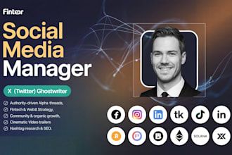 be your fintech, b2b saas, b2c and crypto social media manager for growth