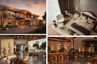 create realistic 3d restaurant design, retail shops, cafes, bar and 3d boutiques