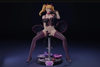 create 3d realistic nsfw figure, statue,texture file, stl model, nsfw scene, stl