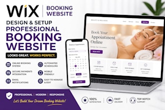design a wix booking website with appointment system and custom features