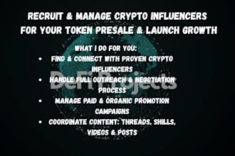 recruit and manage crypto influencers for your token presale or launch