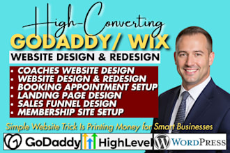 build wix wordpress godaddy website for coaches consultants membership funnel