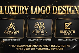 create modern luxury logo design for business