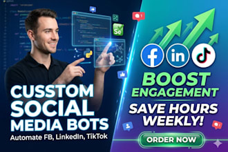 create custom social media bot, fb bot, tiktok bot, ig bot and telegram bot