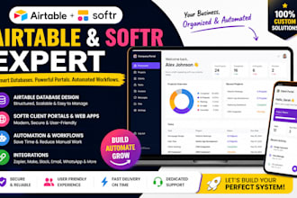 build airtable database softr client portal automation integration