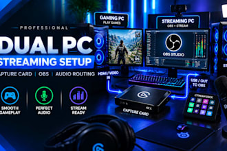 setup dual PC streaming with capture card and professional audio routing