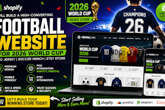 create soccer shopify store for 2026 world cup jersey and etsy pod merch