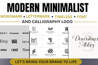 design modern minimalist wordmark lettermark timeless font and calligraphy logo