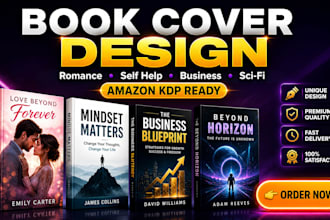 create stunning romance business sci fi and self help book cover for amazon KDP