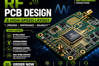 design rf pcb and high pcb layout for antenna, impedance controlled circuit emc