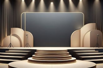 create 3d stage event  design for you