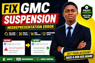 l fix google merchant center suspension, misrepresentation, and product feed