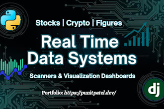build stocks data, crypto, other api data scanners and visualization dashboard